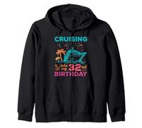 Cruising Into My 32nd Birthday Squad Vacaciones en Crucero Sudadera con Capucha