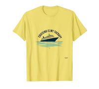 Cruising Is My Therapy Vacation Lover Ocean Getaway Quote Camiseta, Hombre, Limón, XXL