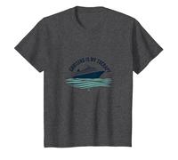 Cruising Is My Therapy Vacation Lover Ocean Getaway Quote Camiseta, Niños, Jaspeado Oscuro, 2 años