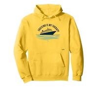 Cruising Is My Therapy Vacation Lover Ocean Getaway Quote Sudadera con Capucha, Unisex para Adultos, Limón, S