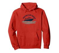 Cruising Is My Therapy Vacation Lover Ocean Getaway Quote Sudadera con Capucha, Unisex para Adultos, Rojo, S