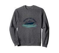 Cruising Is My Therapy Vacation Lover Ocean Getaway Quote Sudadera, Unisex para Adultos, Jaspeado Oscuro, S