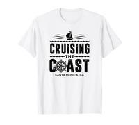 Cruising The Coast Santa Mónica California Sail Boat Captain Camiseta