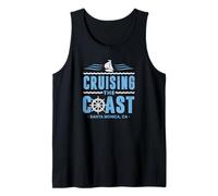 Cruising The Coast Santa Mónica California Sail Boat Captain Camiseta sin Mangas