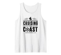Cruising The Coast Santa Mónica California Sail Boat Captain Camiseta sin Mangas