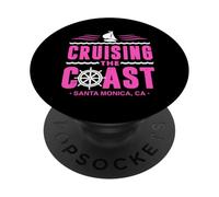 Cruising The Coast Santa Mónica California Sail Boat Captain PopSockets PopGrip Adhesivo