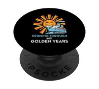 Cruising Through My Golden Years Jubilado Vacacionista PopSockets PopGrip Adhesivo