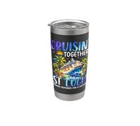 Cruising Together Santa Lucía Ship Dolphin Vacation Vaso térmico de acero inoxidable de doble pared