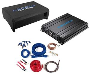 Crunch CBP 1000F | subwoofer Plano + Amplificador de 4 Canales + Conjunto de Cables Completo