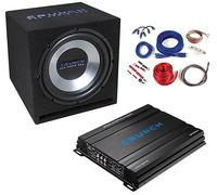 Crunch CBP1000 - Paquete de Graves para Coche con subwoofer de 30 cm, Amplificador de 4 Canales y Kit de Cable, subwoofer de 300 mm en Carcasa