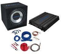 Crunch CBP1000 Subwoofer Bass 4 Canales Kit Completo Negro Cable