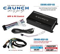 CRUNCH CRE400.4DSP-ISO - Amplificador 4 canales Clase A/B 6 canales 32 bits DSP Bluetooth Plug & Play