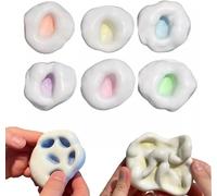 Crunchy Squishy Stress Ball,Squishy Fidget Toys Dough Crunchy Stress Ball,Ice Skin Crunchy Squishy Balls, Colorful Beads Sensory Toys,Stress Ball Soft Fidget for Kids and Adults (B-6pcs)