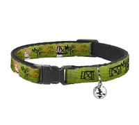 Crunchyroll - Collar para Gato, Collar Separable con Campana, Mushoku Tensei Rudeus Greyrat Pose y título con Logotipo Verde, 8.5 a 12 Pulgadas, 0.5 Pulgadas de Ancho