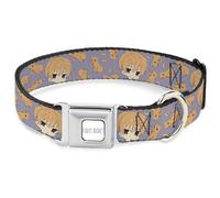 Crunchyroll - Collar para Mascotas, Collar de Perro, Hebilla de cinturón de Seguridad de Metal, Cesta de Frutas Chibi Kyo Soma y Gato dispersado Azul Naranja, 11 a 16.5 Pulgadas 1.0 Pulgadas de Ancho