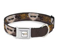 Crunchyroll - Collar para Mascotas, Collar de Perro, Hebilla de cinturón de Seguridad de Metal, Mushoku Tensei Sylphiette Fitz Guard Pose y Logotipo Marrones, 15 a 24 Pulgadas, 1.0 Pulgadas de Ancho