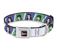 Crunchyroll Collar para Mascotas, Collar de Perro, Hebilla de cinturón de Seguridad de Metal, The Apothecary Diaries Jinshi y Maomao Blocks Azul Verde, 20 a 31 Pulgadas 1.5 Pulgadas de Ancho