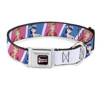 Crunchyroll Collar para Mascotas, Collar de Perro, Hebilla de cinturón de Seguridad de Metal, The Apothecary Diaries Gyokuyo y Lihua Blocks Rosa Azul, 11 a 16.5 Pulgadas 1.0 Pulgadas de Ancho