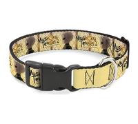 Crunchyroll - Collar para Mascotas, Collar de Perro, Hebilla de plástico, Mushoku Tensei Guardian Fitz Pose y Logotipo del título Bronceado, 11 a 16.5 Pulgadas 1.0 Pulgadas de Ancho