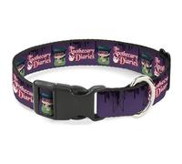 Crunchyroll Collar para mascotas, collar de perro, hebilla de plástico, The Apothecary Diaries Chibi Maomao Pose y logotipo morado, 11 a 16.5 pulgadas 1.0 pulgadas de ancho