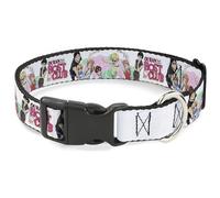 Crunchyroll - Collar para mascotas, collar para perro, hebilla de plástico, postura de grupo de siete personajes de Ouran High School y logotipo blanco, 16 a 23 pulgadas, 1.5 pulgadas de ancho