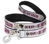Crunchyroll - Correa para mascotas, correa para perro, Ouran High School Chibi Tamaki y Haruhi Pose y logotipo blanco, 4 pies de largo 1.5 pulgadas de ancho
