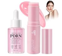 Crunier Pink Collagen Volume Multi Balm+PDRN Sérum,Antiarrugas e Hidratante | Bálsamo Labial Hidratante Todo en Uno(También para Contorno de Ojos,Cuello y Base de Maquillaje),Tono Uniforme
