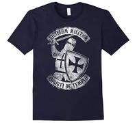 Crusader Knights Templar Vintage Print Unisex T-Shirts Men tee Cotton Tops Navy Shirt M