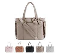 Crush Bow Tote Bag For Women, Crush Bow Tote Bag, Stylish Suitable, for Women Work Gym Grocery Travel (Gray)