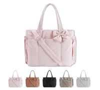 Crush Bow Tote Bag For Women, Crush Bow Tote Bag, Stylish Suitable, for Women Work Gym Grocery Travel (Pink)