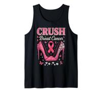 Crush Breast Cancer Warrior Support Breast Cancer Heel High Heel Camiseta sin Mangas