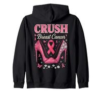 Crush Breast Cancer Warrior Support Breast Cancer Heel High Heel Sudadera con Capucha