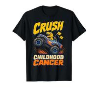 Crush Childhood Cancer T-Rex Monster Truck Camiseta gráfica económica, Hombre, Negro, M