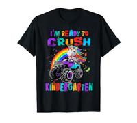 Crush Kindergarten Unicorn Monster Truck Back to School Camiseta gráfica económica