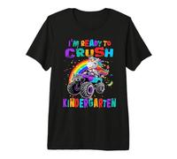 Crush Kindergarten Unicorn Monster Truck Back to School Camiseta Premium