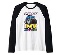 Crushin 100 días de la Escuela Monster Truck Cartoon Camiseta Manga Raglan