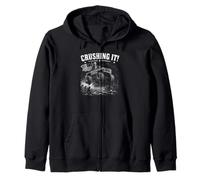 Crushing It George Washington Monster Truck 4 de Julio Sudadera con Capucha