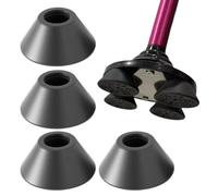 Crutch Tips - 4-Pack Non-Slip Rubber Cane Feet | Heavy-Duty Walker Leg Cov