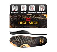CRUVHEAL Insertos de soporte de arco alto para hombres y mujeres, fascitis plantar, comodidad para aliviar el dolor de pies, antifatiga, plantillas ortopédicas para zapatos (S, negro)