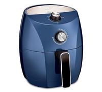 Crux 3.7QT Manual Air Fryer, Faster Pre-Heat, No-Oil Frying, Fast Healthy Evenly Cooked Meal Every Time, Dishwasher Safe Non Stick Pan and Crisping Tray for Easy Clean Up, Stainless Steel/Blue