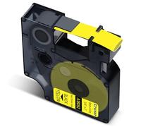 Cruxer 1er-Pack Kompatibel für Dymo Rhino 18052 S0718270 A18052 Schrumpfschlauch Industrie Etikettenband,Schwarz auf Gelb 6mm x 1.5m Ersatz für Dymo LabelWriter und Rhino 3000 4200 5000 5200