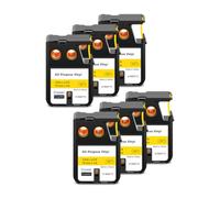 Cruxer 6 paquete de cinta de etiquetas de repuesto para 1868772 A1868772 Negro sobre amarillo Cinta de vinilo Autoadhesiva industrial multiuso 19 mm x 7 m Compatible con DYMO XTL-300 XTL-500
