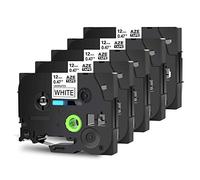 Cruxer Cinta adhesiva para etiquetas Brother Tz Tzc Tze-S251 TzeS251 TzeS251 para Brother PT Cube Plus PT-P710BT P750W D600VP PT-7600 E500VP PT-P900W, 5 unidades