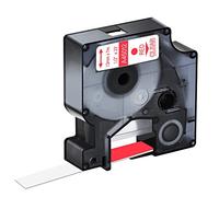 Cruxer Cinta de etiquetas compatible de repuesto 45012 S0720520 roja sobre transparente 12 mm x 7 m para Dymo D1 LabelManager LM 160 210D 220P 260P 280 360D LabelPoint LabelWriter LW 400 450 Duo, 1PK