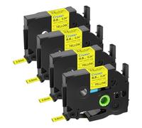 Cruxer Cinta de etiquetas para tubo termorretráctil compatible con Brother HSE621 HS2-621 de 8,8 mm, color negro sobre amarillo para PTE550 PTP750 PTD210 PTD450 PTD400AD PTH110 PT710BT