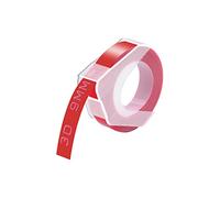 Cruxer Cinta de grabación en relieve de repuesto para Dymo Omega Cinta de grabación en relieve Dymo, 9 mm x 3 m, color blanco sobre rojo, etiquetas de vinilo para DYMO Omega Junior, 1 paquete