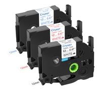 Cruxer Cinta de tela de repuesto para Brother Tze-FA3R Tze-FA3 Tze-FA231 rojo/azul/negro sobre blanco, cinta de etiquetas de ropa funciona con Brother Ptouch PT-H110 PTH100 PT-P300BT PT-H107B, paquete