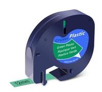 Cruxer Colour Direct - Cintas de plástico compatibles con Dymo 91204, negro sobre verde, 12 mm x 4 m, compatible con Dymo LetraTag LT100H LT100T LT110T QX50 XR XM 2000 Plus, 1 unidad