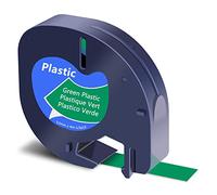 Cruxer Colour Direct - Cintas de plástico compatibles con Dymo 91204, negro sobre verde, 12 mm x 4 m, compatible con Dymo LetraTag LT100H LT100T LT110T QX50 XR XM 2000 Plus, 8 unidades