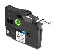 Cruxer Compatible con Brother P-touch TZe-221 White - Cinta laminada, negro sobre blanco, 0.35" 9mm x 8m, repuesto para Brother PT-H100R PT-200 PT-H105 PT-H110 PT-D410 PT-E110VP (paquete de 1)